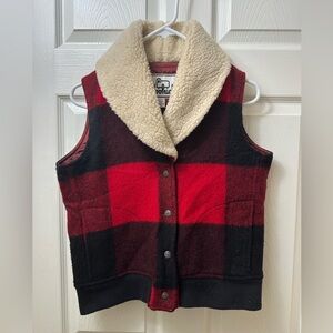 Woolrich Women's Giant Buffalo plaid Wool Vest Size XS insulated